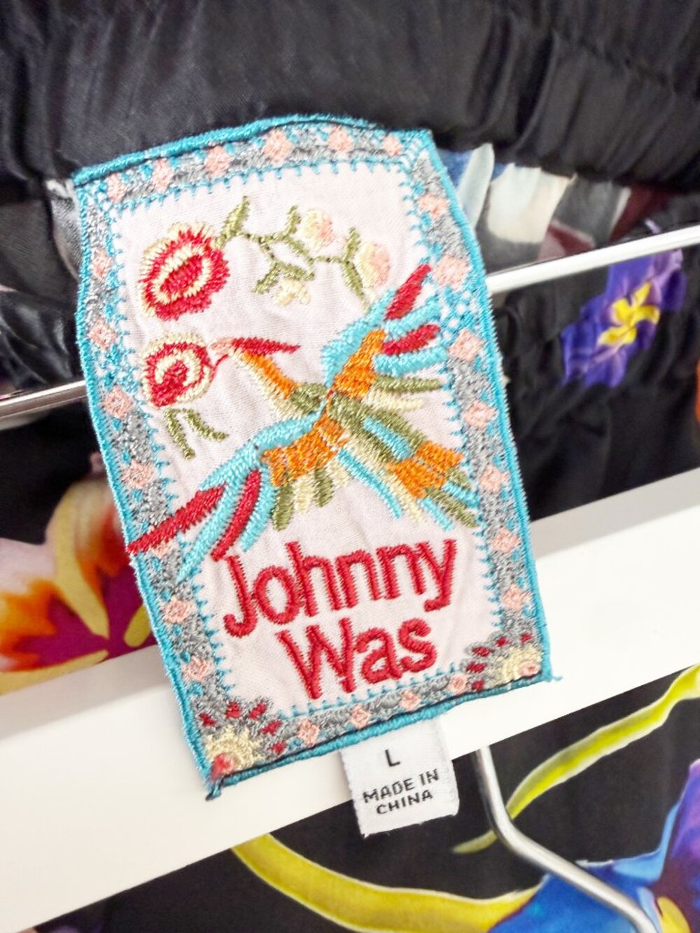 Johnny Was Silk Aruba Genvieve Jogger Pants Black Floral Tropical L - Picture 8 of 11